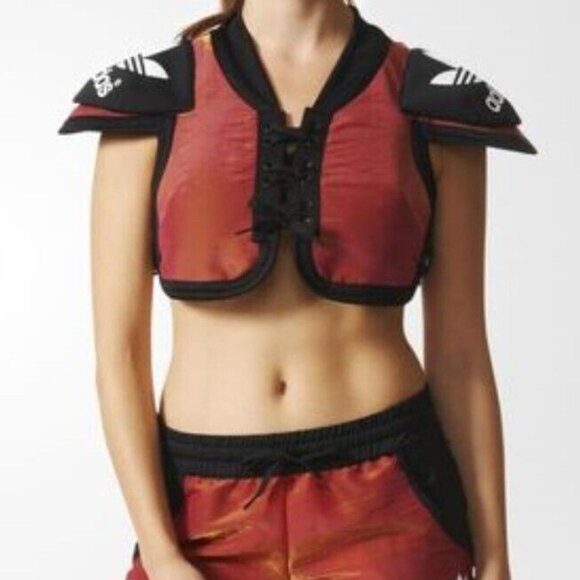 Rare Adidas Originals x Rita Ora Space Shifter Vest w Football Shoulder Pads - Picture 1 of 16